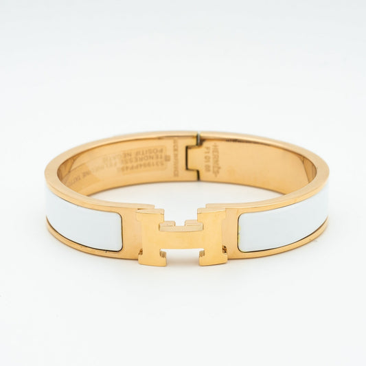 HERMES H WHITE BRACELET