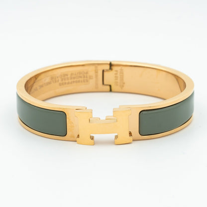 HERMES H BRACELET BLUE GREEN 12MM
