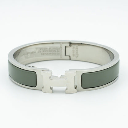 HERMES H BRACELET BLUE GREEN 12MM