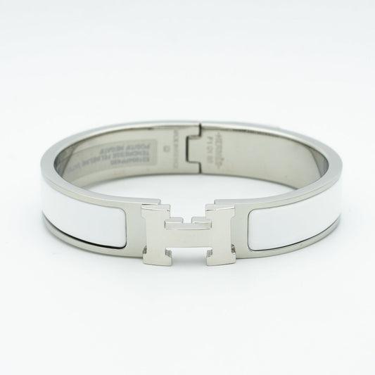 HERMES H WHITE BRACELET