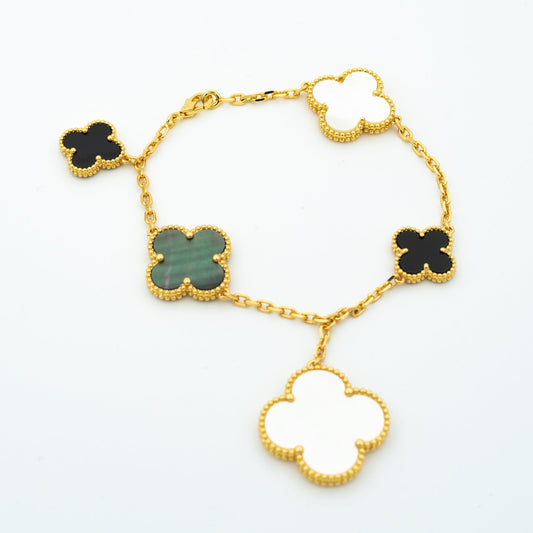VCA CLOVER BRACELET 5 MOTIFS ONYX MOP
