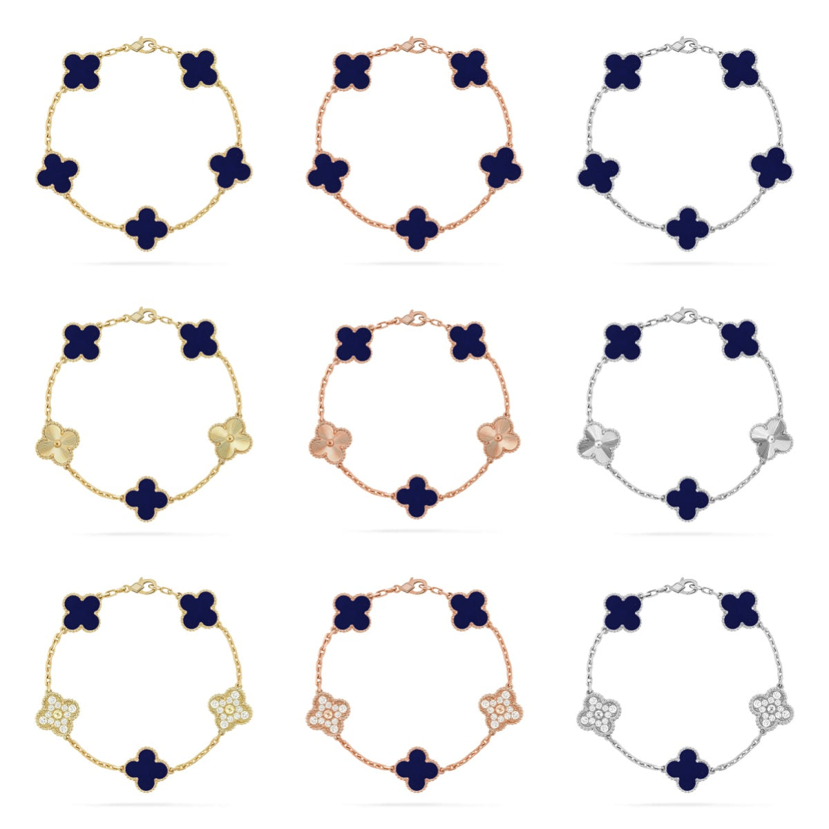 VCA CLOVER 5 MOTIF LAPIS LAZULI BRACELET COLLECTION