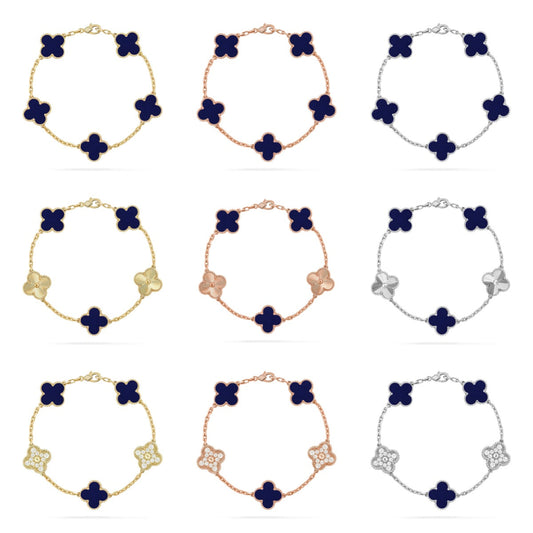 VCA CLOVER 5 MOTIF LAPIS LAZULI BRACELET COLLECTION