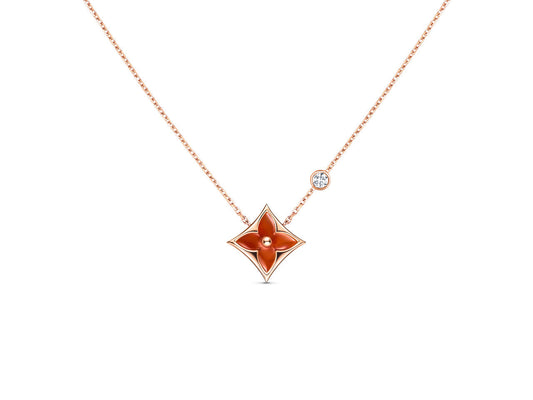 LOUIS VUITTON STAR NECKLACE PINK GOLD 1 DIAMOND