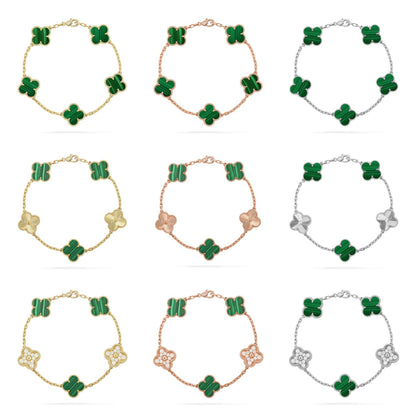 VCA CLOVER 5 MOTIF MALACHITE BRACELET COLLECTION