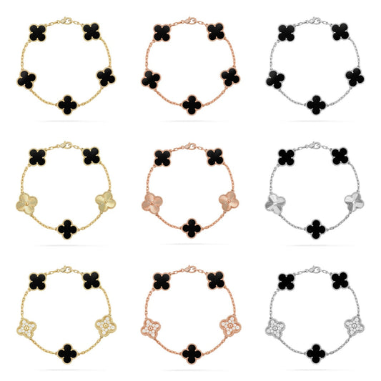 VCA CLOVER 5 MOTIF ONYXS BRACELET COLLECTION