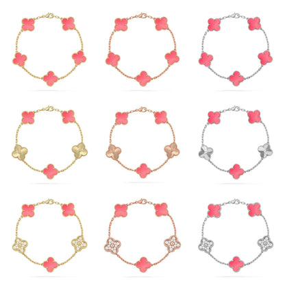 VCA CLOVER 5 MOTIFS PINK MOP BRACELET COLLECTION