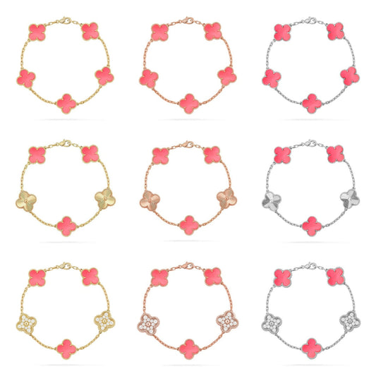 VCA CLOVER 5 MOTIFS PINK MOP BRACELET COLLECTION