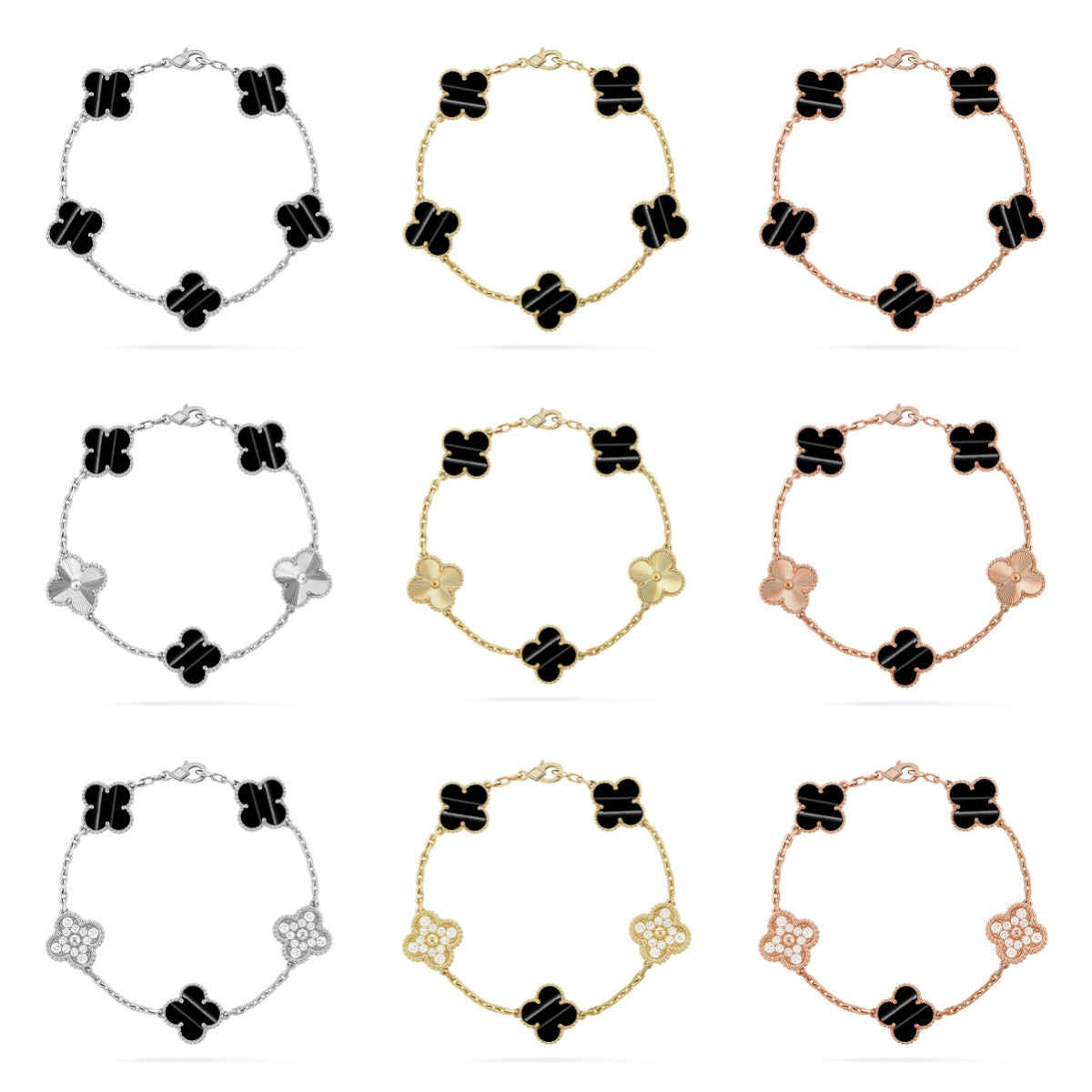 VCA CLOVER 5 MOTIF PULSAR STONE BRACELET COLLECTION