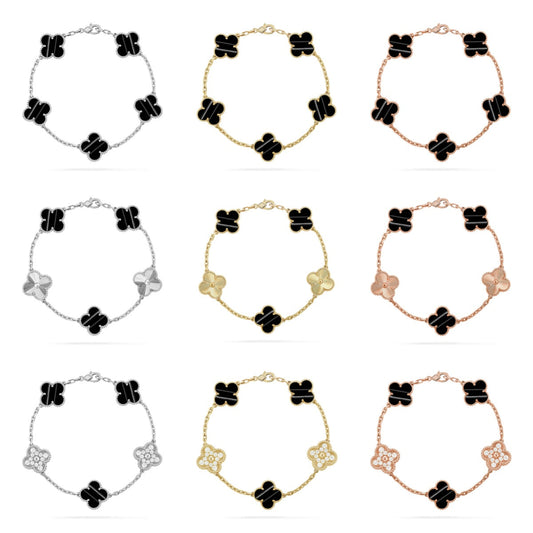 VCA CLOVER 5 MOTIF PULSAR STONE BRACELET COLLECTION