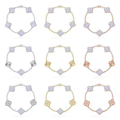 VCA CLOVER 5 MOTIF PURPLE CHALCEDONY BRACELET COLLECTION