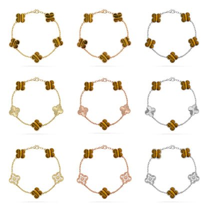 VCA CLOVER 5 MOTIFS TIGER EYE BRACELET COLLECTION