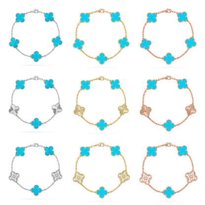 VCA CLOVER 5 MOTIF TURQUOISE BRACELET COLLECTION