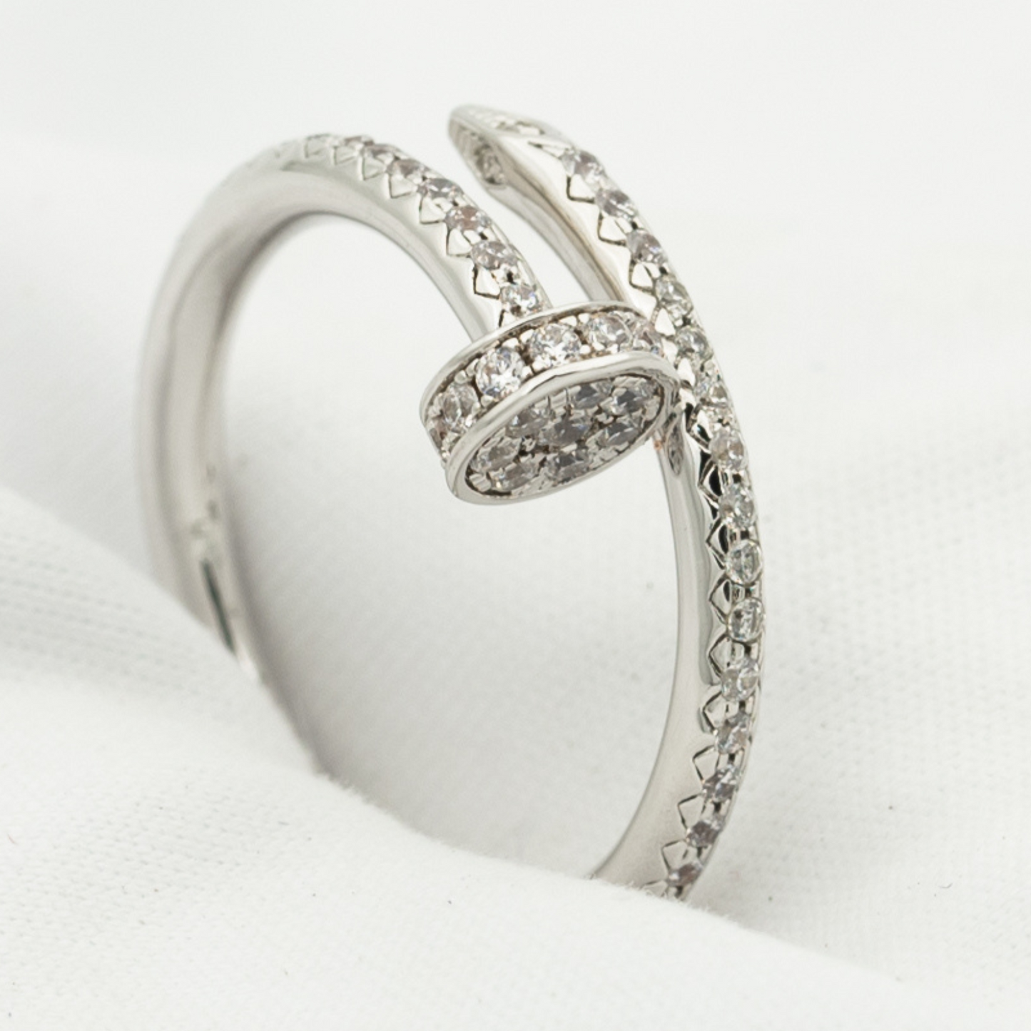 CARTIER JUSTE RING 1.8MM SILVER DIAMONDS