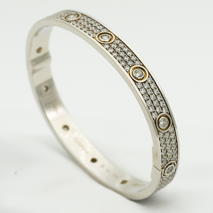 CARTIER LOVE BRACELET 6.1MM DIAMOND-PAVED 10 BIG DIAMONDS