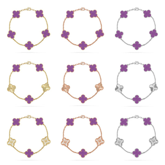 VCA CLOVER 5 MOTIF VIOLET BRACELET COLLECTION