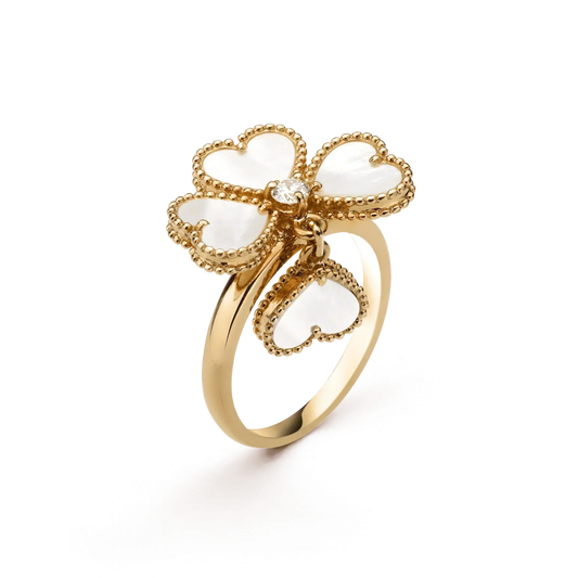 VCA SWEET CLOVER WHITE MOP RING