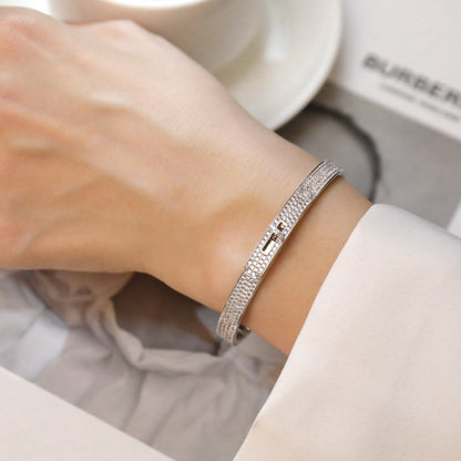 HERMES KELLY BRACELET DIAMOND PAVED