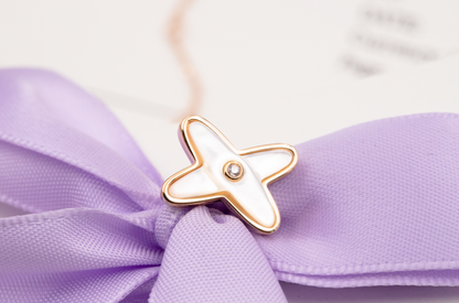 CHAUMET JEUX DE WHITE MOP PINK GOLD DIAMOND EARRINGS