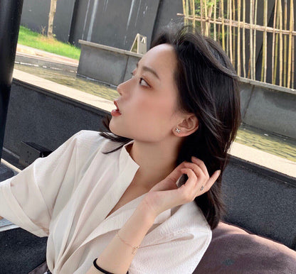 CHAUMET JEUX DE WHITE MOP ROSE GOLD DIAMOND EARRINGS