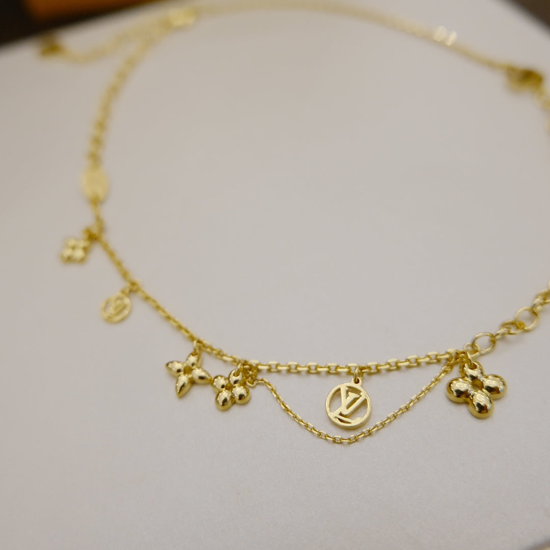 LOUIS VUITTON BLOOMING SUPPLE NECKLACE BRASS