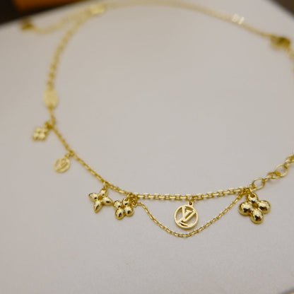 LOUIS VUITTON BLOOMING SUPPLE NECKLACE BRASS