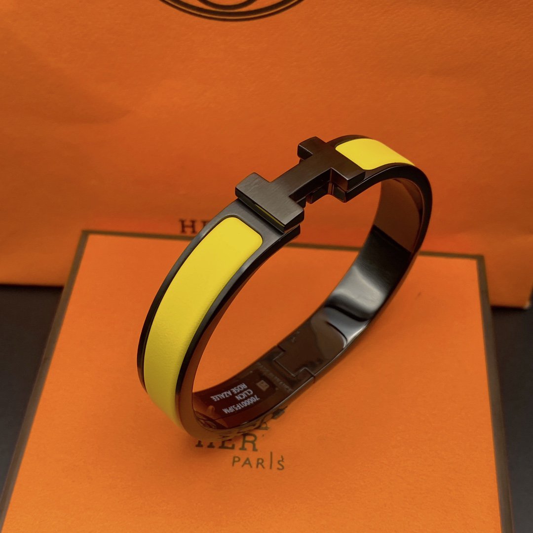 HERMES CLIC HM SO BLACK YELLOW BRACELET