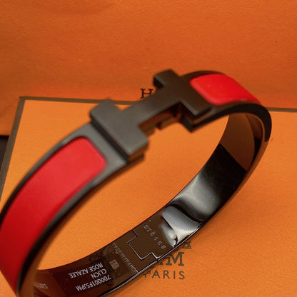 HERMES CLIC HM SO BLACK RED BRACELET