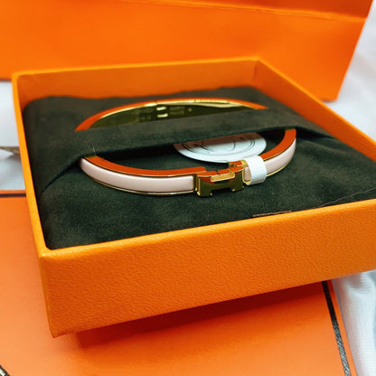HERMES CLASSIC HM CLIC PINK 8MM ENAMEL BRACELET