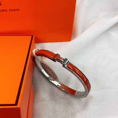 HERMES CLASSIC HM CLIC RED 8MM ENAMEL BRACELET