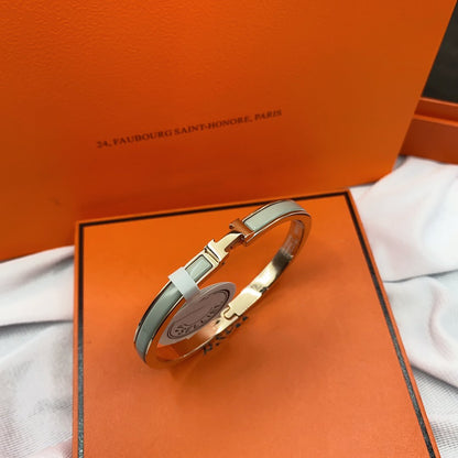 HERMES CLASSIC HM CLIC GREEN 8MM ENAMEL BRACELET