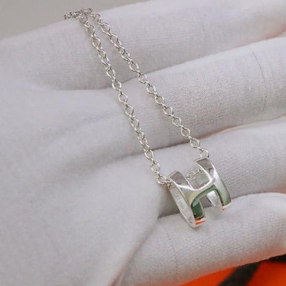 HERMES HM NECKLACE H LETTER OVAL SERIES