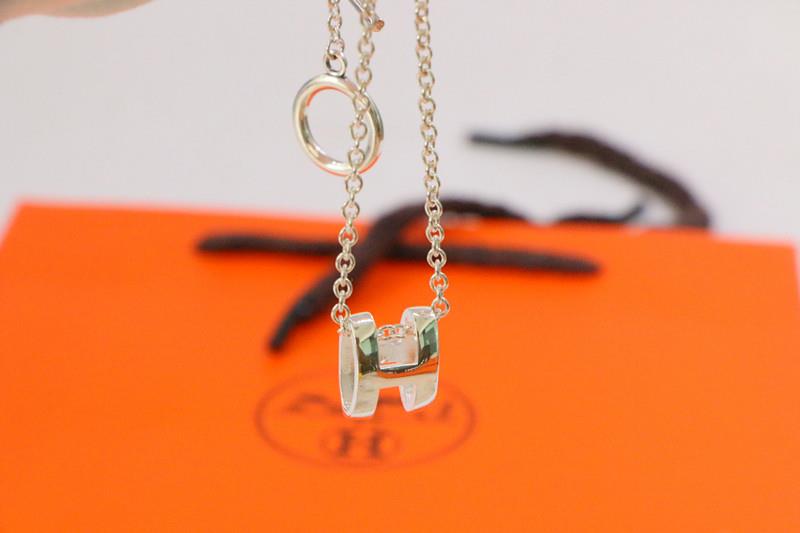 HERMES HM NECKLACE H LETTER OVAL SERIES