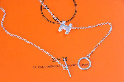 HERMES HM NECKLACE H LETTER OVAL SERIES