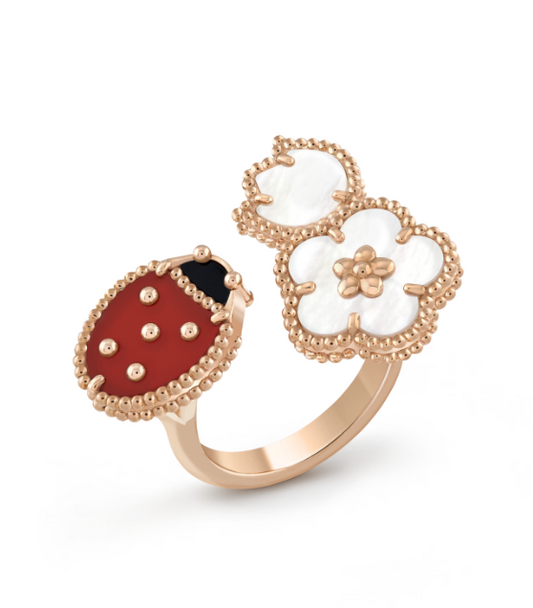 VCA LUCKY 3 MOTIF ROSE GOLD RING