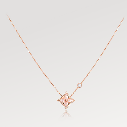 LOUIS VUITTON STAR PINK MOP 1 DIAMOND PINK GOLD NECKLACE