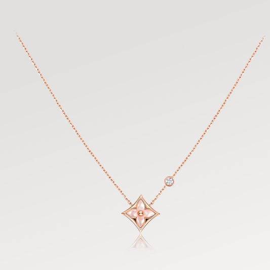 LOUIS VUITTON STAR PINK MOP 1 DIAMOND PINK GOLD NECKLACE