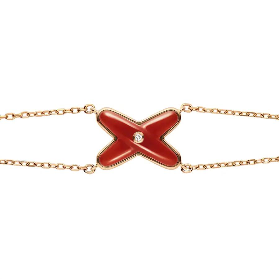 CHAUMET JEUX BRACELET CARNELIAN PINK GOLD 1 DIAMOND