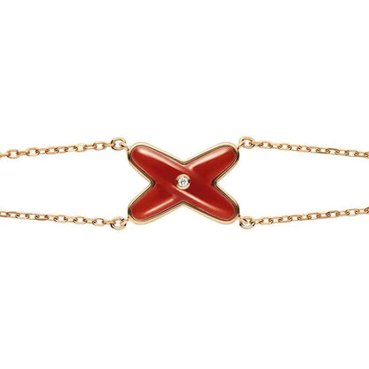 CHAUMET JEUX BRACELET CARNELIAN PINK GOLD 1 DIAMOND