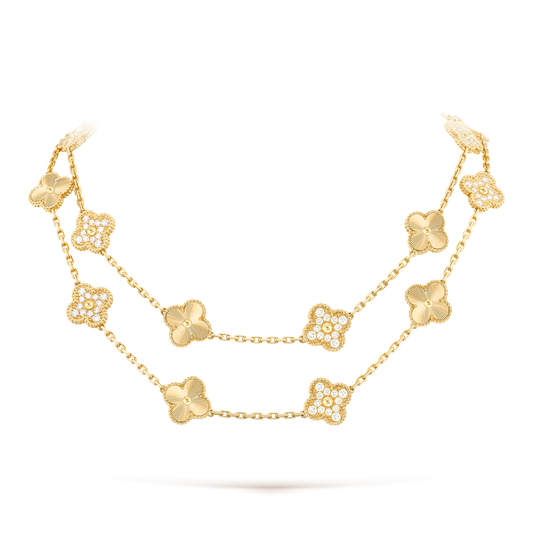 VCA CLOVER 20 MOTIFS LASER DIAMOND NECKLACE