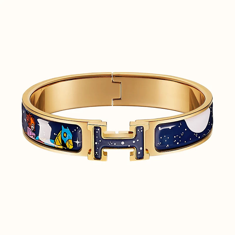 HERMES H STAR AND MOON BRACELET 12MM