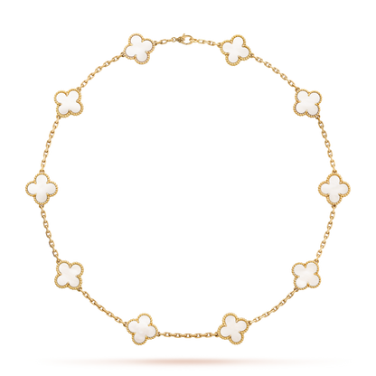 VCA CLOVER 10 MOTIFS WHITE MOTHER OF PEARL NECKLACE