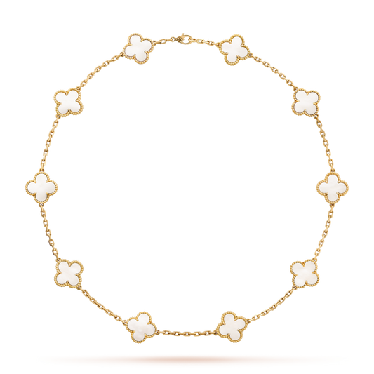 VCA CLOVER 10 MOTIFS WHITE MOTHER OF PEARL NECKLACE