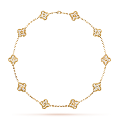 VCA CLOVER 10 MOTIFS DIAMOND NECKLACE
