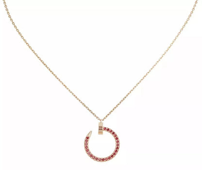 CARTIER JUSTE NECKLACE GOLD RED DIAMONDS