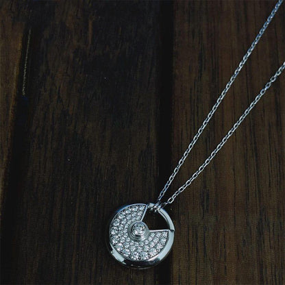 CARTIER AMULETTE SILVER FULL DIAMOND NECKLACE