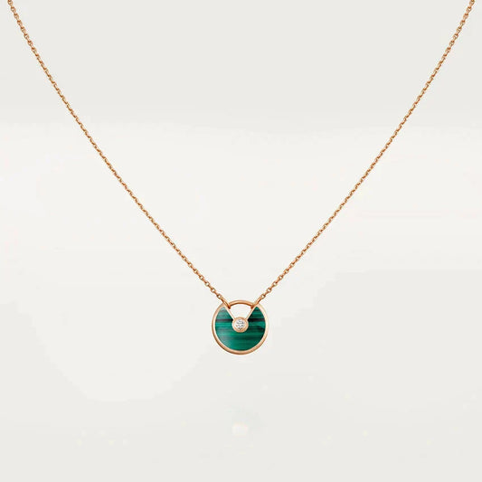CARTIER AMULETTE ROSE GOLD MALACHITE NECKLACE