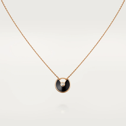 CARTIER AMULETTE ROSE GOLD ONYX NECKLACE