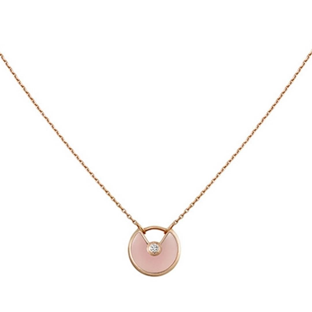 CARTIER AMULETTE ROSE GOLD PINK MOP NECKLACE