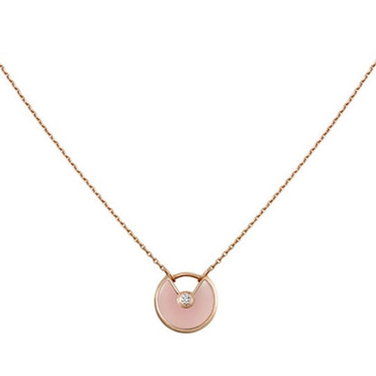 CARTIER AMULETTE ROSE GOLD PINK MOP NECKLACE